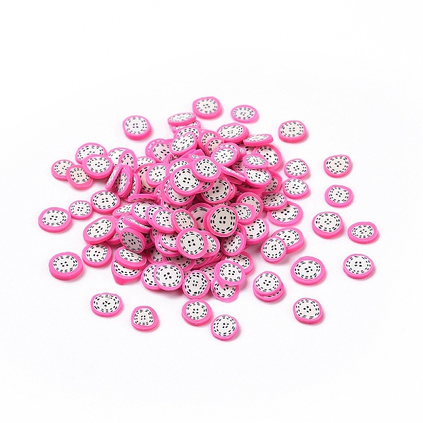 PandaHall Handmade Polymer Clay Cabochons, Pitaya Slices, Hot Pink, 4.5~5.5x4.5~5.5x0.5mm, about 66666pcs/1000g Polymer Clay Fruit
PandaHall Handmade Polymer Clay Cabochons, Pitaya Slices, Hot Pink, 4.5~5.5x4.5~5.5x0.5mm, about 66666pcs/1000g Polymer Clay Fruit