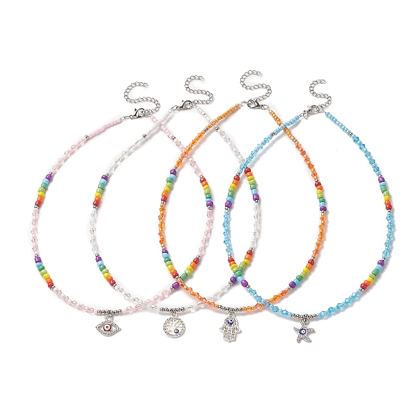 PandaHall Rhinestone Pendant Necklace, Glass Seed Beaded Necklace with Alloy Enamel Charms for Women, Mixed Shapes, 15.94 inch(40.5cm)..., Multicolor
PandaHall Rhinestone Pendant Necklace, Glass Seed Beaded Necklace with Alloy Enamel Charms for Women, Mixed Shapes, 15.94 inch(40.5cm)..., Multicolor