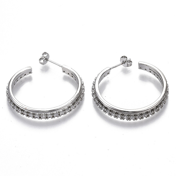 PandaHall Brass Micro Pave Clear Cubic Zirconia Stud Earrings, Half Hoop Earrings, with Ear Nuts, Nickel Free, Ring, Real Platinum Plated...
PandaHall Brass Micro Pave Clear Cubic Zirconia Stud Earrings, Half Hoop Earrings, with Ear Nuts, Nickel Free, Ring, Real Platinum Plated...