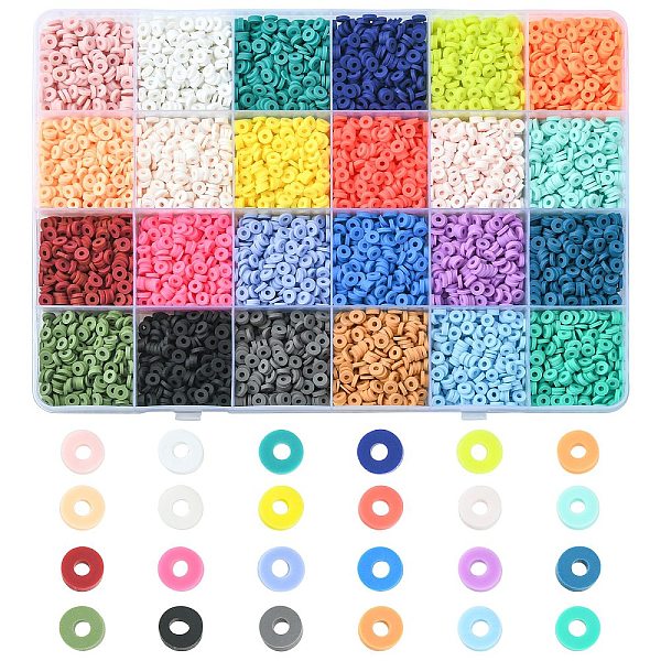 PandaHall Handmade Polymer Clay Beads, for DIY Jewelry Crafts Supplies, Disc/Flat Round, Mixed Color, 4x1mm, Hole: 1mm, 24colors, about..., Multicolor
PandaHall Handmade Polymer Clay Beads, for DIY Jewelry Crafts Supplies, Disc/Flat Round, Mixed Color, 4x1mm, Hole: 1mm, 24colors, about..., Multicolor