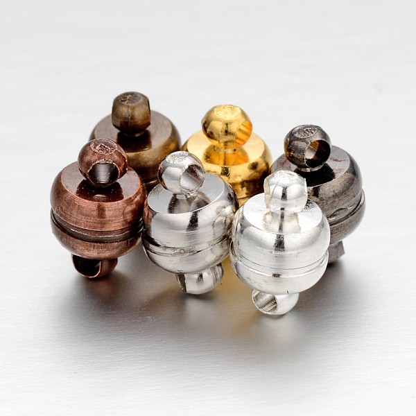 PandaHall Brass Magnetic Clasps with Loops, Oval, Mixed Color, 11x7mm, Hole: 1.5mm Brass Oval
PandaHall Brass Magnetic Clasps with Loops, Oval, Mixed Color, 11x7mm, Hole: 1.5mm Brass Oval