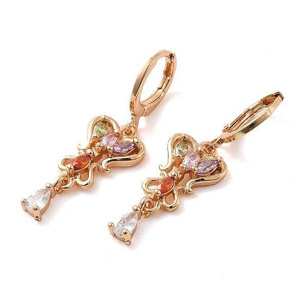 PandaHall Rack Plating Golden Brass Dangle Leverback Earrings, with Cubic Zirconia, Butterfly, Colorful, 36x11mm Cubic Zirconia Butterfly
PandaHall Rack Plating Golden Brass Dangle Leverback Earrings, with Cubic Zirconia, Butterfly, Colorful, 36x11mm Cubic Zirconia Butterfly