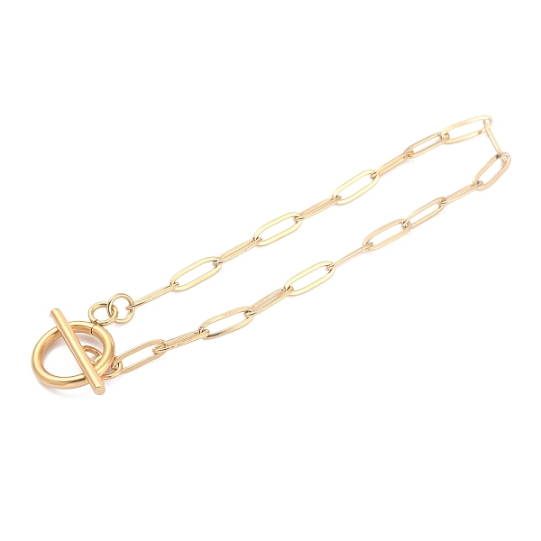 PandaHall Ion Plating(IP) 304 Stainless Steel Paperclip Chain Bracelets, with Toggle Clasps, Golden, 7-5/8 inch(19.4cm) 304 Stainless Steel
PandaHall Ion Plating(IP) 304 Stainless Steel Paperclip Chain Bracelets, with Toggle Clasps, Golden, 7-5/8 inch(19.4cm) 304 Stainless Steel