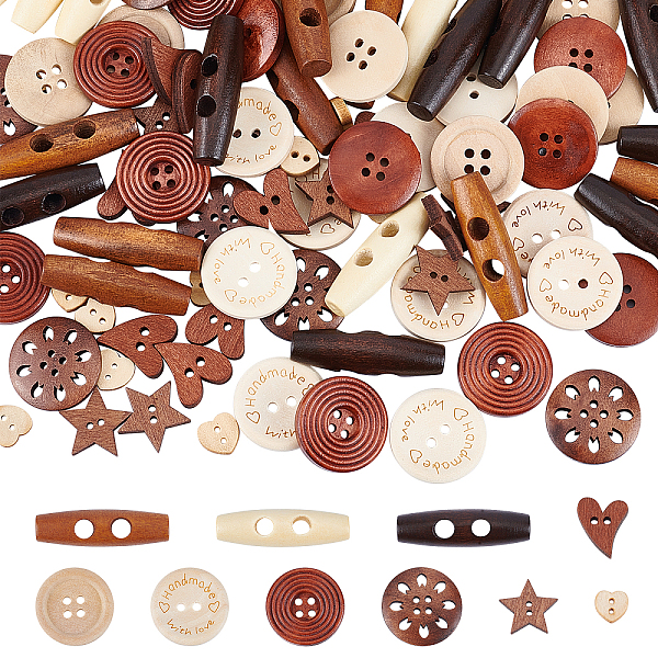 PandaHall 120Pcs 11 Style Wooden Buttons, Oval & Flat Round & Heart & Star, Mixed Color, 120pcs/box Wood Mixed Shapes Multicolor
PandaHall 120Pcs 11 Style Wooden Buttons, Oval & Flat Round & Heart & Star, Mixed Color, 120pcs/box Wood Mixed Shapes Multicolor