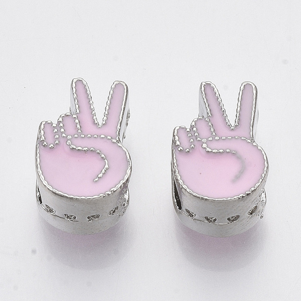PandaHall Alloy Enamel ASL European Beads, Large Hole Beads, Palm, Yeah Victory Sign Gesture, Platinum, Pearl Pink, 12x8x7mm, Hole: 5mm...
PandaHall Alloy Enamel ASL European Beads, Large Hole Beads, Palm, Yeah Victory Sign Gesture, Platinum, Pearl Pink, 12x8x7mm, Hole: 5mm...