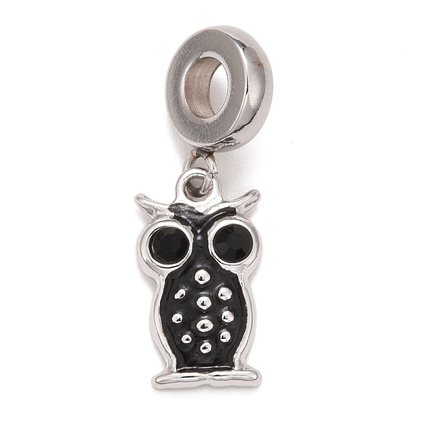 PandaHall 304 Stainless Steel European Dangle Charms, Large Hole Pendants, with Jet Rhinestone, Owl, Stainless Steel Color, 26mm, Hole: 4mm..., Black
PandaHall 304 Stainless Steel European Dangle Charms, Large Hole Pendants, with Jet Rhinestone, Owl, Stainless Steel Color, 26mm, Hole: 4mm..., Black