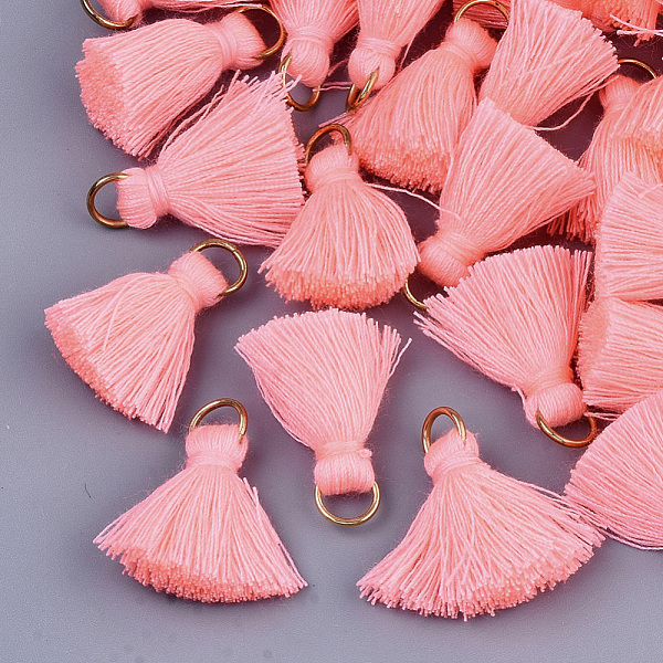 PandaHall Polycotton(Polyester Cotton) Tassel Pendant Decorations, with Iron Findings, Light Gold, Light Coral, 20~30x7~8mm, Hole: 5mm...
PandaHall Polycotton(Polyester Cotton) Tassel Pendant Decorations, with Iron Findings, Light Gold, Light Coral, 20~30x7~8mm, Hole: 5mm...