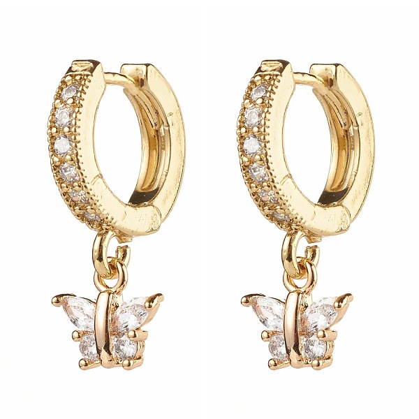 PandaHall Butterfly Cubic Zirconia Dangle Hoop Earrings for Girl Women Gift, Brass Huggie Hoop Earrings, Real 18K Gold Plated, 21.5mm, Pin...
PandaHall Butterfly Cubic Zirconia Dangle Hoop Earrings for Girl Women Gift, Brass Huggie Hoop Earrings, Real 18K Gold Plated, 21.5mm, Pin...