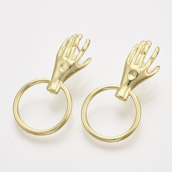 PandaHall Alloy Stud Earring Findings, with Steel Pins and Hole, Hand, Light Gold, 41x21.5mm, Hole: 17.5mm, Pin: 0.7mm Alloy Others
PandaHall Alloy Stud Earring Findings, with Steel Pins and Hole, Hand, Light Gold, 41x21.5mm, Hole: 17.5mm, Pin: 0.7mm Alloy Others