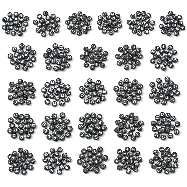 PandaHall 520Pcs 26 Style Opaque Acrylic Beads, Horizontal Hole, Mixed Letters, Flat Round, Letter A~Z, 7x4mm, Hole: 1.5mm, 20pcs/style..., Black
PandaHall 520Pcs 26 Style Opaque Acrylic Beads, Horizontal Hole, Mixed Letters, Flat Round, Letter A~Z, 7x4mm, Hole: 1.5mm, 20pcs/style..., Black
