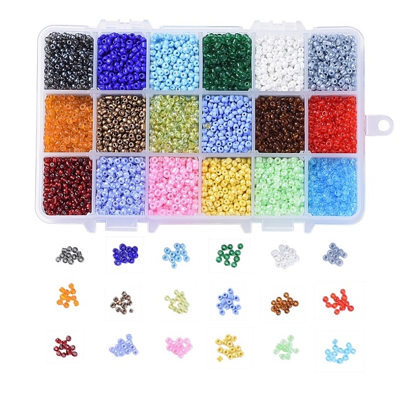 PandaHall 18 Colors Glass Seed Beads, Mixed Style, Round, Mixed Color, 3mm, Hole: 1mm, about 500pcs/color, about 9000pcs/box Glass..., Multicolor
PandaHall 18 Colors Glass Seed Beads, Mixed Style, Round, Mixed Color, 3mm, Hole: 1mm, about 500pcs/color, about 9000pcs/box Glass..., Multicolor