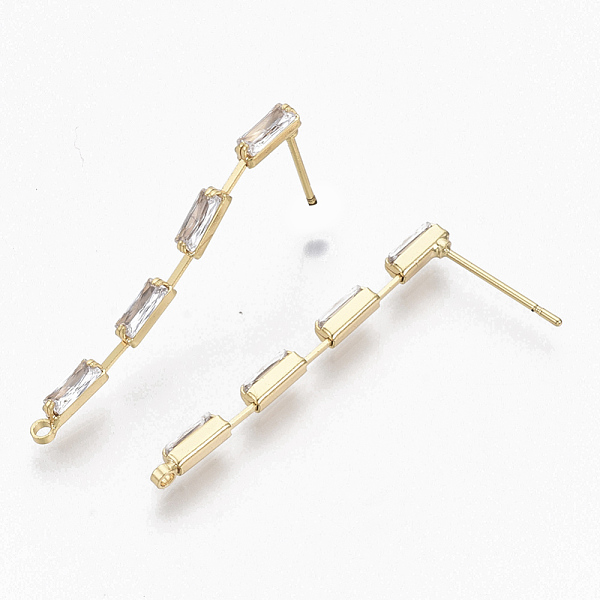 PandaHall Brass Clear Cubic Zirconia Stud Earring Findings, for Half Drilled Beads, with Loop, Nickel Free, Rectangle, Real 18K Gold Plated...
PandaHall Brass Clear Cubic Zirconia Stud Earring Findings, for Half Drilled Beads, with Loop, Nickel Free, Rectangle, Real 18K Gold Plated...