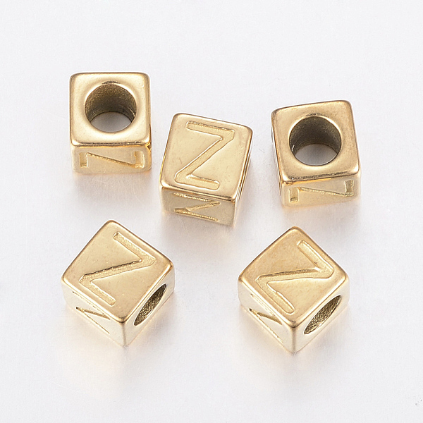 PandaHall 304 Stainless Steel Large Hole Letter European Beads, Horizontal Hole, Cube with Letter.Z, Golden, 8x8x8mm, Hole: 5mm 304...
PandaHall 304 Stainless Steel Large Hole Letter European Beads, Horizontal Hole, Cube with Letter.Z, Golden, 8x8x8mm, Hole: 5mm 304...