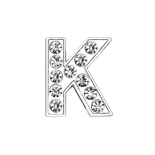 PandaHall Eco-Friendly Zinc Alloy Slide Charms, with Rhinestone, Platinum Plated, Letter, Crystal, Letter.K, 12mm, Hole: 1.5x7.9mm..., Clear
PandaHall Eco-Friendly Zinc Alloy Slide Charms, with Rhinestone, Platinum Plated, Letter, Crystal, Letter.K, 12mm, Hole: 1.5x7.9mm..., Clear