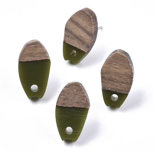 PandaHall Opaque Resin & Walnut Wood Stud Earring Findings, with 304 Stainless Steel Pin, Oval, Olive, 16x9mm, Hole: 1.8mm, Pin: 0.7mm..., Green
PandaHall Opaque Resin & Walnut Wood Stud Earring Findings, with 304 Stainless Steel Pin, Oval, Olive, 16x9mm, Hole: 1.8mm, Pin: 0.7mm..., Green