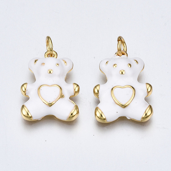 PandaHall Brass Enamel Pendants, with Jump Rings, Nickel Free, Real 16K Gold Plated, Bear with Heart, White, 18x13.5x3.5mm, Jump Ring...
PandaHall Brass Enamel Pendants, with Jump Rings, Nickel Free, Real 16K Gold Plated, Bear with Heart, White, 18x13.5x3.5mm, Jump Ring...