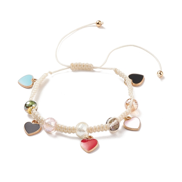 PandaHall Round Glass Braided Bead Bracelet with Alloy Enamel Heart Charm for Women, Colorful, Inner Diameter: 1-3/4~3-7/8 inch(4.6~9.85cm)...
PandaHall Round Glass Braided Bead Bracelet with Alloy Enamel Heart Charm for Women, Colorful, Inner Diameter: 1-3/4~3-7/8 inch(4.6~9.85cm)...