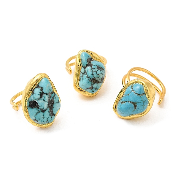 PandaHall Dyed Natural Howlite Irregular Nugget Open Cuff Ring, Golden Brass Ring for Women, Long-Lasting Plated, Inner Diameter: 19mm...
PandaHall Dyed Natural Howlite Irregular Nugget Open Cuff Ring, Golden Brass Ring for Women, Long-Lasting Plated, Inner Diameter: 19mm...