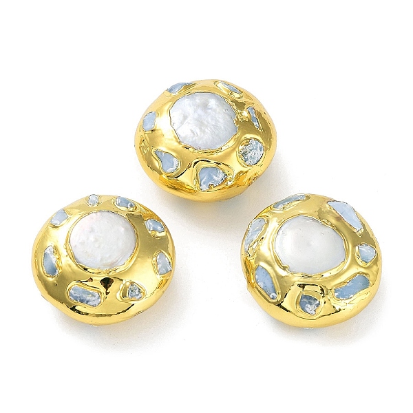 PandaHall Natural Larimar Beads, with Rack Plating Golden Tone Brass Findings and Natural Keshi Pearl, Long-Lasting Plated, Flat Round...
PandaHall Natural Larimar Beads, with Rack Plating Golden Tone Brass Findings and Natural Keshi Pearl, Long-Lasting Plated, Flat Round...
