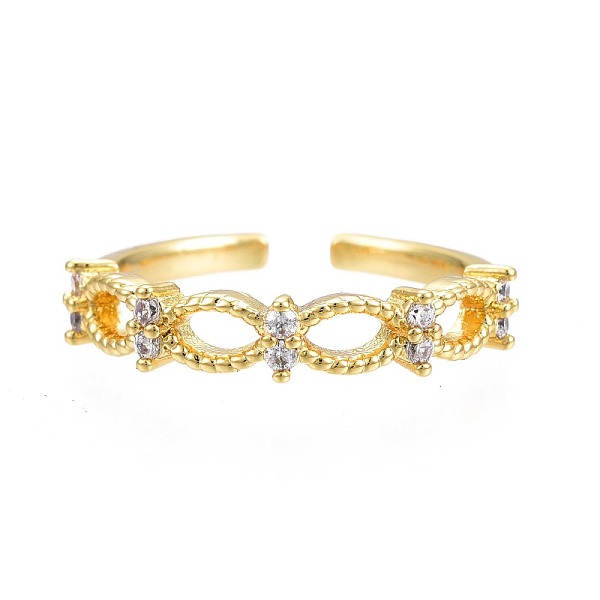 PandaHall Clear Cubic Zirconia Infinity Open Cuff Ring for Women, Nickel Free, Real 18K Gold Plated, US Size 8 3/4(18.7mm) Brass+Cubic...
PandaHall Clear Cubic Zirconia Infinity Open Cuff Ring for Women, Nickel Free, Real 18K Gold Plated, US Size 8 3/4(18.7mm) Brass+Cubic...