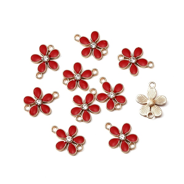 PandaHall Zinc Alloy Enamel Links Connectors, with Crystal Rhinestones, Golden, Flower, FireBrick, 15.5x19.5x3mm, Hole: 2mm Alloy..., Red
PandaHall Zinc Alloy Enamel Links Connectors, with Crystal Rhinestones, Golden, Flower, FireBrick, 15.5x19.5x3mm, Hole: 2mm Alloy..., Red