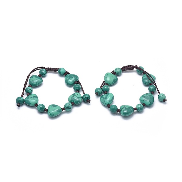 PandaHall Synthetic Turquoise Braided Bead Bracelets, with Nylon Cord, Heart & Round, 1-3/4 inch(4.5cm) Synthetic Turquoise
PandaHall Synthetic Turquoise Braided Bead Bracelets, with Nylon Cord, Heart & Round, 1-3/4 inch(4.5cm) Synthetic Turquoise