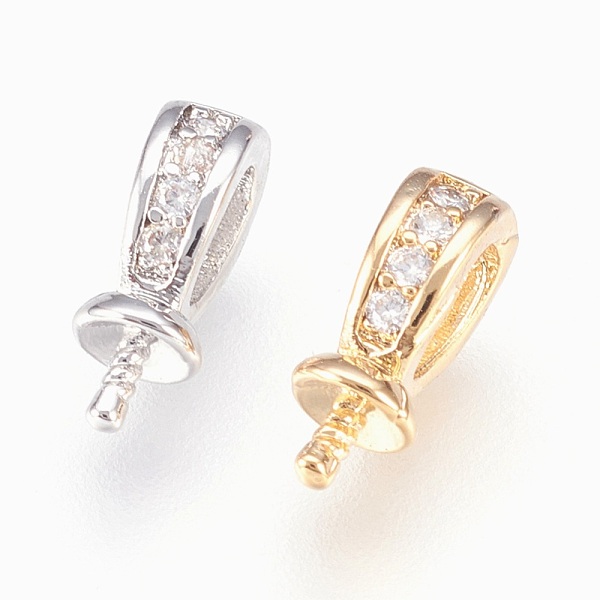 PandaHall Brass Cup Pearl Peg Bails Pin Pendants, For Half Drilled Beads, with Cubic Zirconia, Lead Free & Cadmium Free & Nickel Free..., Clear
PandaHall Brass Cup Pearl Peg Bails Pin Pendants, For Half Drilled Beads, with Cubic Zirconia, Lead Free & Cadmium Free & Nickel Free..., Clear