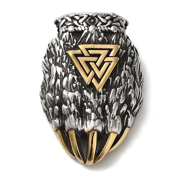 PandaHall Viking 304 Stainless Steel Pendants, Bear Paw with Valknut Charm, Antique Silver & Golden, 40.5x27.5x10.5mm, Hole: 5mm 304...
PandaHall Viking 304 Stainless Steel Pendants, Bear Paw with Valknut Charm, Antique Silver & Golden, 40.5x27.5x10.5mm, Hole: 5mm 304...
