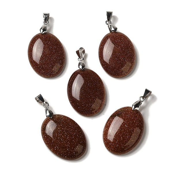 PandaHall Synthetic Goldstone Pendants, Oval Charms with Rack Plating Platinum Plated Brass Snap on Bails, 30x21.5~22x6~6.5mm, Hole: 6x4mm...
PandaHall Synthetic Goldstone Pendants, Oval Charms with Rack Plating Platinum Plated Brass Snap on Bails, 30x21.5~22x6~6.5mm, Hole: 6x4mm...