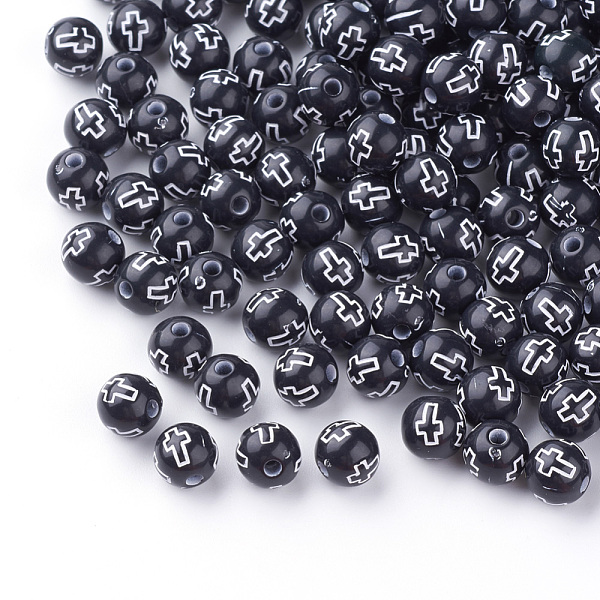 PandaHall Craft Style Acrylic Beads, Round with Cross, Black, 8mm, Hole: 2mm, about 2000pcs/500g Acrylic Round Black
PandaHall Craft Style Acrylic Beads, Round with Cross, Black, 8mm, Hole: 2mm, about 2000pcs/500g Acrylic Round Black