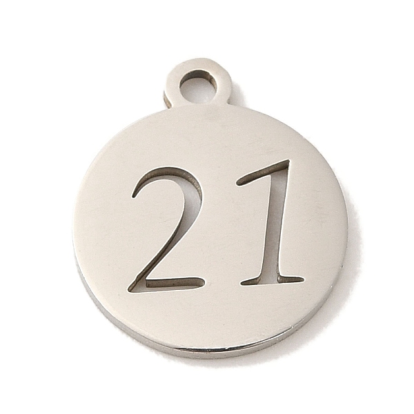PandaHall 201 Stainless Steel Charms, Laser Cut, Flat Round with Number 21, Stainless Steel Color, 14x12x1mm, Hole: 1.6mm 201 Stainless...
PandaHall 201 Stainless Steel Charms, Laser Cut, Flat Round with Number 21, Stainless Steel Color, 14x12x1mm, Hole: 1.6mm 201 Stainless...