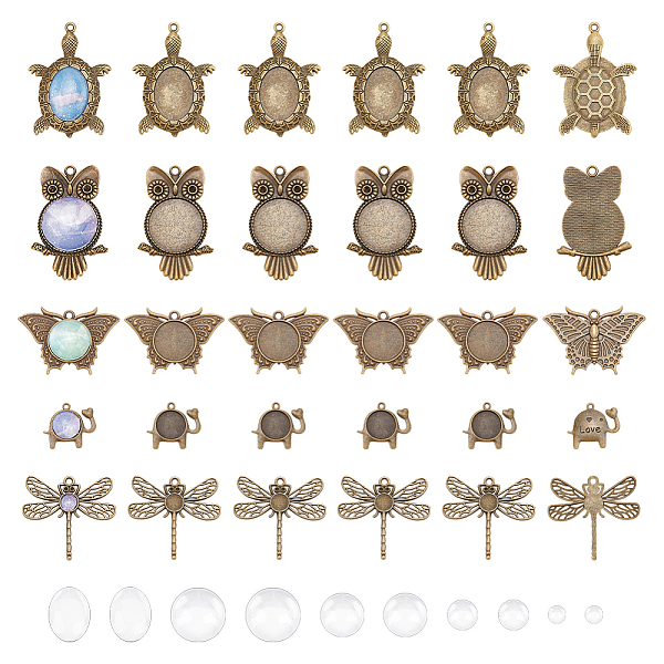 PandaHall DIY Blank Dome Pendant Making Kit, Including Alloy Pendant Cabochons Settings, Glass Cabochons, Elephant & Turtle & Owl &...
PandaHall DIY Blank Dome Pendant Making Kit, Including Alloy Pendant Cabochons Settings, Glass Cabochons, Elephant & Turtle & Owl &...