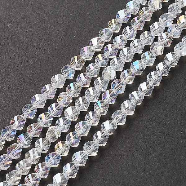 PandaHall Electroplate Glass Beads Strands, AB Color Plated, Faceted, Twist, Clear AB, 8x8x8mm, Hole: 1mm Glass Twist White
PandaHall Electroplate Glass Beads Strands, AB Color Plated, Faceted, Twist, Clear AB, 8x8x8mm, Hole: 1mm Glass Twist White