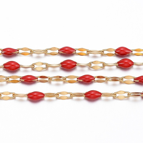 PandaHall Ion Plating(IP) 304 Stainless Steel Link Chains, with Spool, with Enamel, Soldered, Golden, Red, 4~10x2x0.4~2mm, about 32.8 Feet...
PandaHall Ion Plating(IP) 304 Stainless Steel Link Chains, with Spool, with Enamel, Soldered, Golden, Red, 4~10x2x0.4~2mm, about 32.8 Feet...