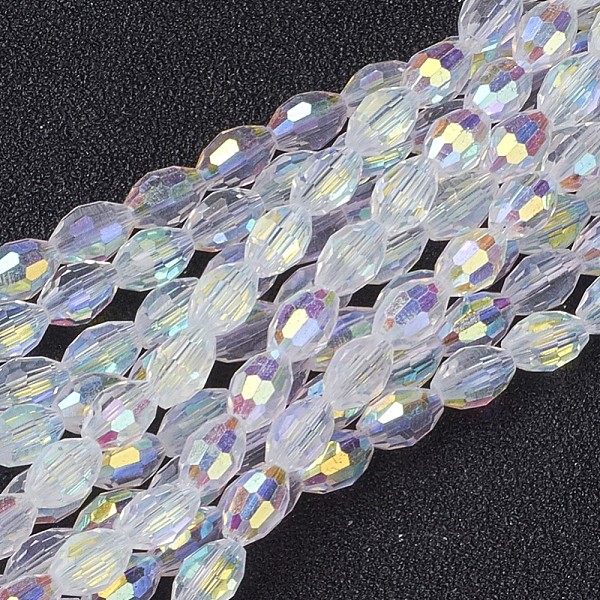 PandaHall Electroplate Glass Beads Strands, AB Color Plated, Faceted Oval, White, 6x4mm, Hole: 1mm, about 67~68pcs/strand Glass Oval White
PandaHall Electroplate Glass Beads Strands, AB Color Plated, Faceted Oval, White, 6x4mm, Hole: 1mm, about 67~68pcs/strand Glass Oval White