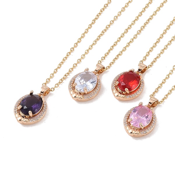 PandaHall 304 Stainless Steel Cable Chain Necklaces, Brass with Cubic Zirconia Pendant Necklaces, Real 18K Gold Plated, Oval, Mixed Color..., Multicolor
PandaHall 304 Stainless Steel Cable Chain Necklaces, Brass with Cubic Zirconia Pendant Necklaces, Real 18K Gold Plated, Oval, Mixed Color..., Multicolor