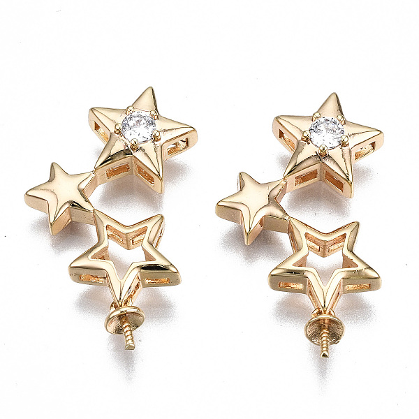 PandaHall Brass Micro Pave Clear Cubic Zirconia Peg Bails Pendants, for Half Drilled Bead, Nickel Free, Star, Real 18K Gold Plated...
PandaHall Brass Micro Pave Clear Cubic Zirconia Peg Bails Pendants, for Half Drilled Bead, Nickel Free, Star, Real 18K Gold Plated...