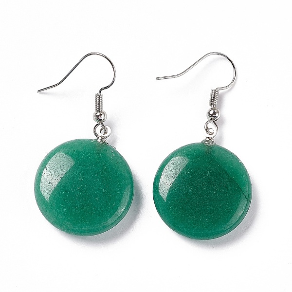PandaHall Natural Green Aventurine Flat Round Dangle Earrings, Platinum Brass Jewelry for Women, 42mm, Pin: 0.7mm Green Aventurine
PandaHall Natural Green Aventurine Flat Round Dangle Earrings, Platinum Brass Jewelry for Women, 42mm, Pin: 0.7mm Green Aventurine