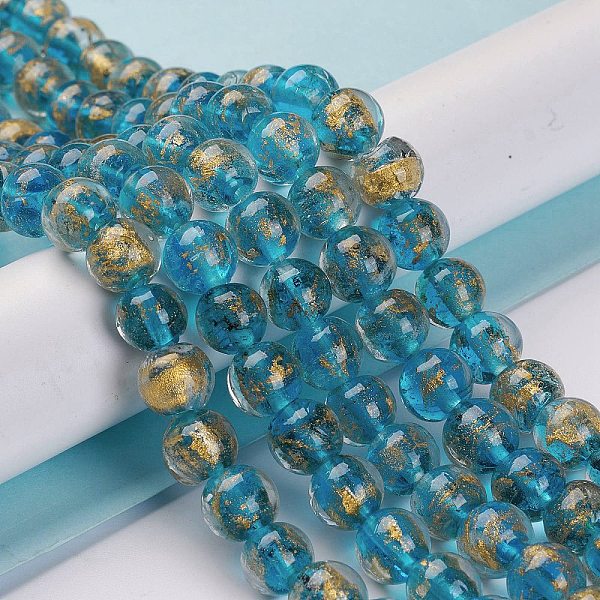PandaHall Handmade Gold Sand Lampwork Beads Strands, Round, Dodger Blue, 10.5x9.5mm, Hole: 1.6mm, about 30pcs/strand, 11.26 inch(28.6cm)...
PandaHall Handmade Gold Sand Lampwork Beads Strands, Round, Dodger Blue, 10.5x9.5mm, Hole: 1.6mm, about 30pcs/strand, 11.26 inch(28.6cm)...