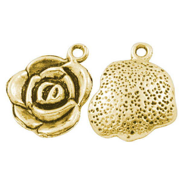 PandaHall Tibetan Style Alloy Pendants, Rose Flower, Antique Golden, Lead Free & Cadmium Free, 17.5x14x3mm, Hole: 2mm Alloy Flower
PandaHall Tibetan Style Alloy Pendants, Rose Flower, Antique Golden, Lead Free & Cadmium Free, 17.5x14x3mm, Hole: 2mm Alloy Flower