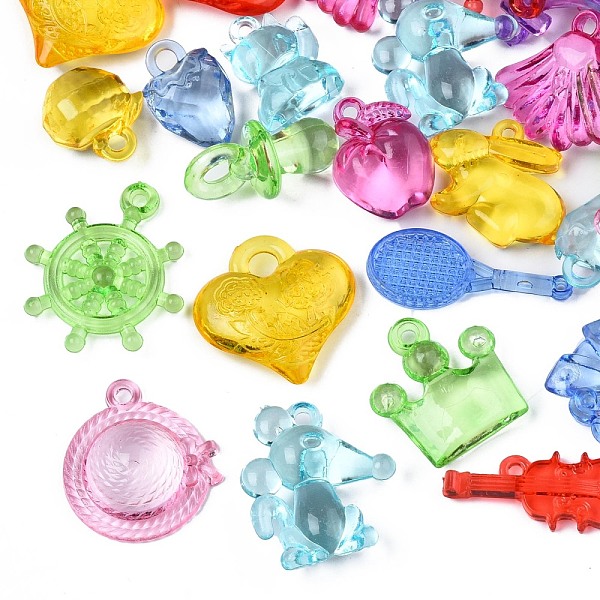 PandaHall Transparent Acrylic Pendants, Mixed Shapes, Mixed Color, 20~37x8.5~30x5~12.5mm, Hole: 1.2~6mm Acrylic Mixed Shapes Multicolor
PandaHall Transparent Acrylic Pendants, Mixed Shapes, Mixed Color, 20~37x8.5~30x5~12.5mm, Hole: 1.2~6mm Acrylic Mixed Shapes Multicolor