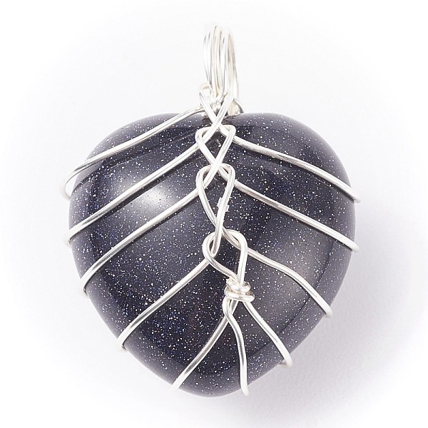 PandaHall Synthetic Goldstone Gemstone Pendants, with Silver Tone Copper Wire Wrapped, Heart, 25.5x21x17mm, Hole: 6mm Goldstone Heart
PandaHall Synthetic Goldstone Gemstone Pendants, with Silver Tone Copper Wire Wrapped, Heart, 25.5x21x17mm, Hole: 6mm Goldstone Heart