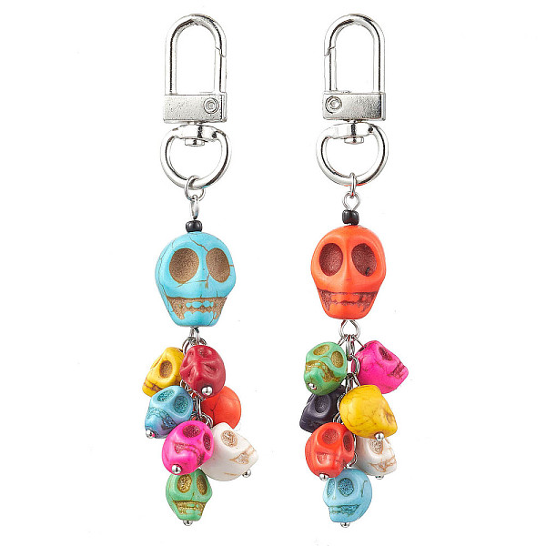 PandaHall Halloween Skull Dyed Synthetic Turquoise Pendant Decorations, Swivel Clasps Ornaments for Bag Key Chain, Mixed Color, 90mm..., Multicolor
PandaHall Halloween Skull Dyed Synthetic Turquoise Pendant Decorations, Swivel Clasps Ornaments for Bag Key Chain, Mixed Color, 90mm..., Multicolor