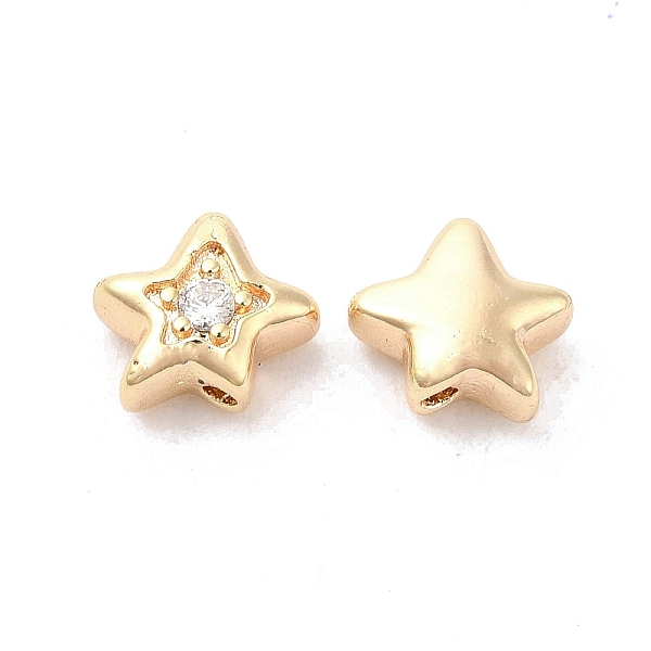 PandaHall Brass Cubic Zirconia Beads, Star, Real 18K Gold Plated, Clear, 7x8x4mm, Hole: 1mm Brass+Cubic Zirconia Star Clear
PandaHall Brass Cubic Zirconia Beads, Star, Real 18K Gold Plated, Clear, 7x8x4mm, Hole: 1mm Brass+Cubic Zirconia Star Clear