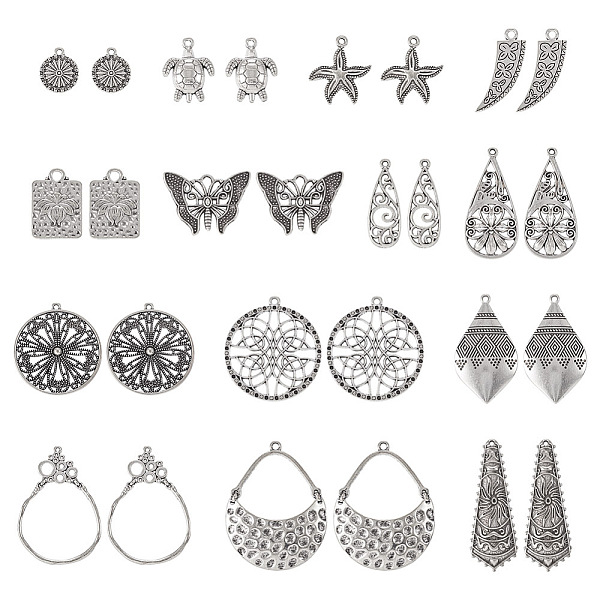 PandaHall 28Pcs 14 Style Tibetan Style Alloy Pendants, Mixed Shape, Antique Silver, 39x22x2.5mm, Hole: 1.8mm, 2pcs/style Alloy Mixed Shapes
PandaHall 28Pcs 14 Style Tibetan Style Alloy Pendants, Mixed Shape, Antique Silver, 39x22x2.5mm, Hole: 1.8mm, 2pcs/style Alloy Mixed Shapes