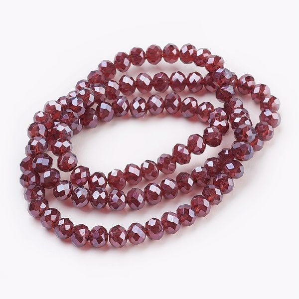 PandaHall Electroplate Glass Beads Strands, Pearl Luster Plated, Faceted, Rondelle, Dark Red, 6x4~5mm, Hole: 0.8~1mm, about 85~88pcs/strand...
PandaHall Electroplate Glass Beads Strands, Pearl Luster Plated, Faceted, Rondelle, Dark Red, 6x4~5mm, Hole: 0.8~1mm, about 85~88pcs/strand...