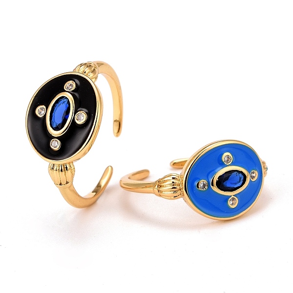 PandaHall Real 18K Gold Plated Brass Cubic Zirconia Cuff Ring, Enamel Oval Dome Open Signet Ring for Women, Lead Free & Cadmium Free &..., Multicolor
PandaHall Real 18K Gold Plated Brass Cubic Zirconia Cuff Ring, Enamel Oval Dome Open Signet Ring for Women, Lead Free & Cadmium Free &..., Multicolor
