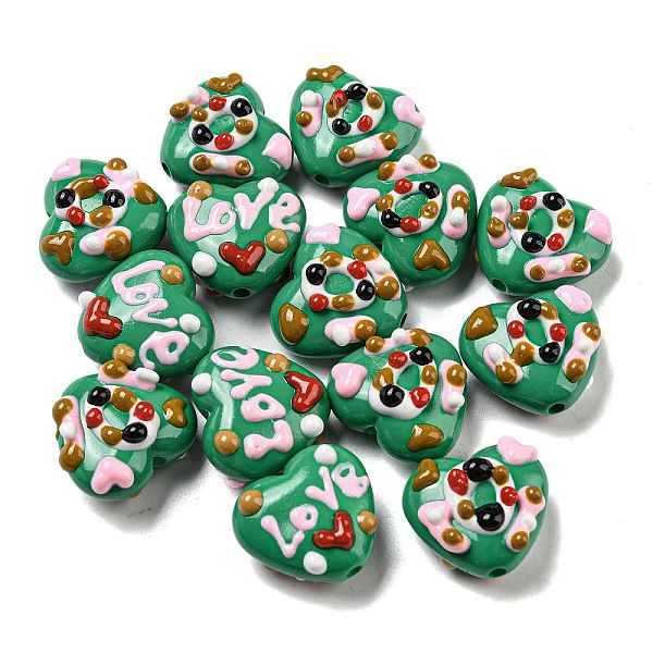 PandaHall Hand Painted Acrylic with Enamel Beads, Heart, Medium Sea Green, 15~18.5x19 ~21x10~15mm, Hole: 2.2mm Acrylic Heart
PandaHall Hand Painted Acrylic with Enamel Beads, Heart, Medium Sea Green, 15~18.5x19 ~21x10~15mm, Hole: 2.2mm Acrylic Heart