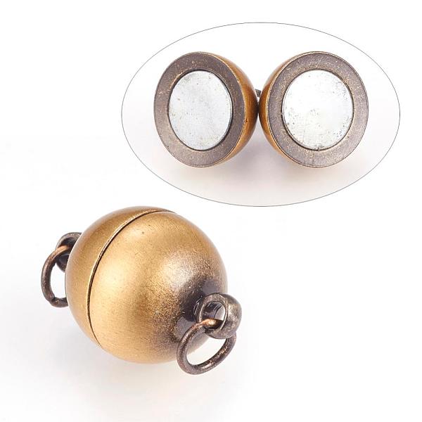 PandaHall Brass Magnetic Clasps with Loops, Round, Brushed Antique Bronze, 19x11.5~12mm, Hole: 3~3.5mm Brass Round
PandaHall Brass Magnetic Clasps with Loops, Round, Brushed Antique Bronze, 19x11.5~12mm, Hole: 3~3.5mm Brass Round