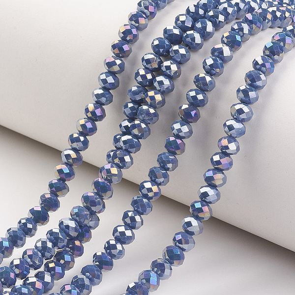 PandaHall Electroplate Glass Beads Strands, Opaque Solid Color, AB Color Plated, Faceted, Rondelle, Steel Blue, 6x5mm, Hole: 1mm, about...
PandaHall Electroplate Glass Beads Strands, Opaque Solid Color, AB Color Plated, Faceted, Rondelle, Steel Blue, 6x5mm, Hole: 1mm, about...